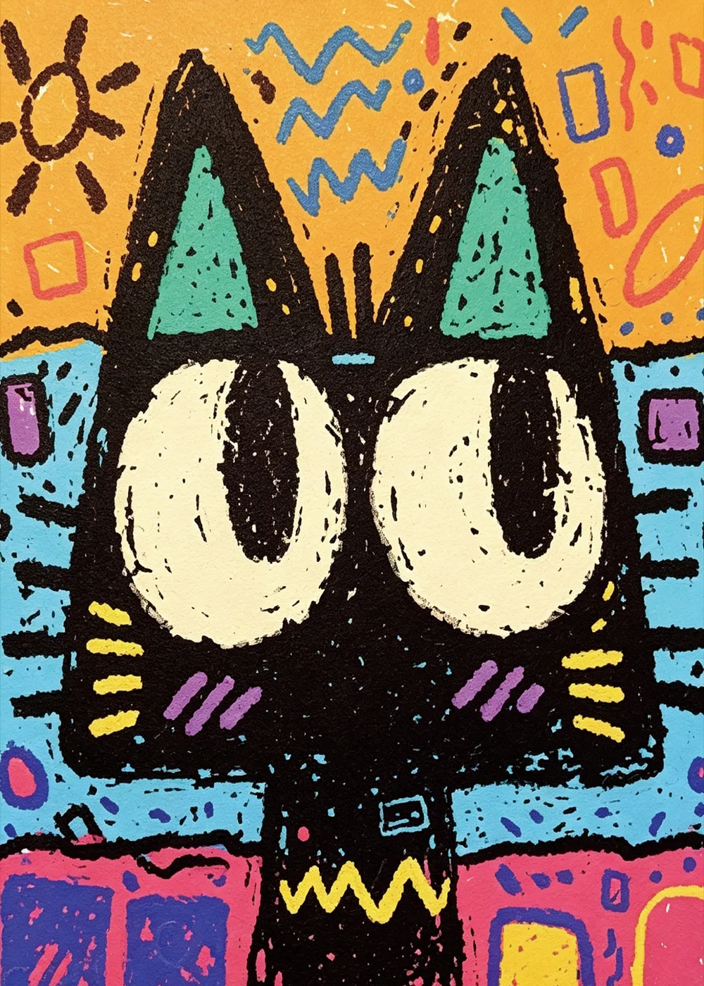 Oil Pastel Style Cat